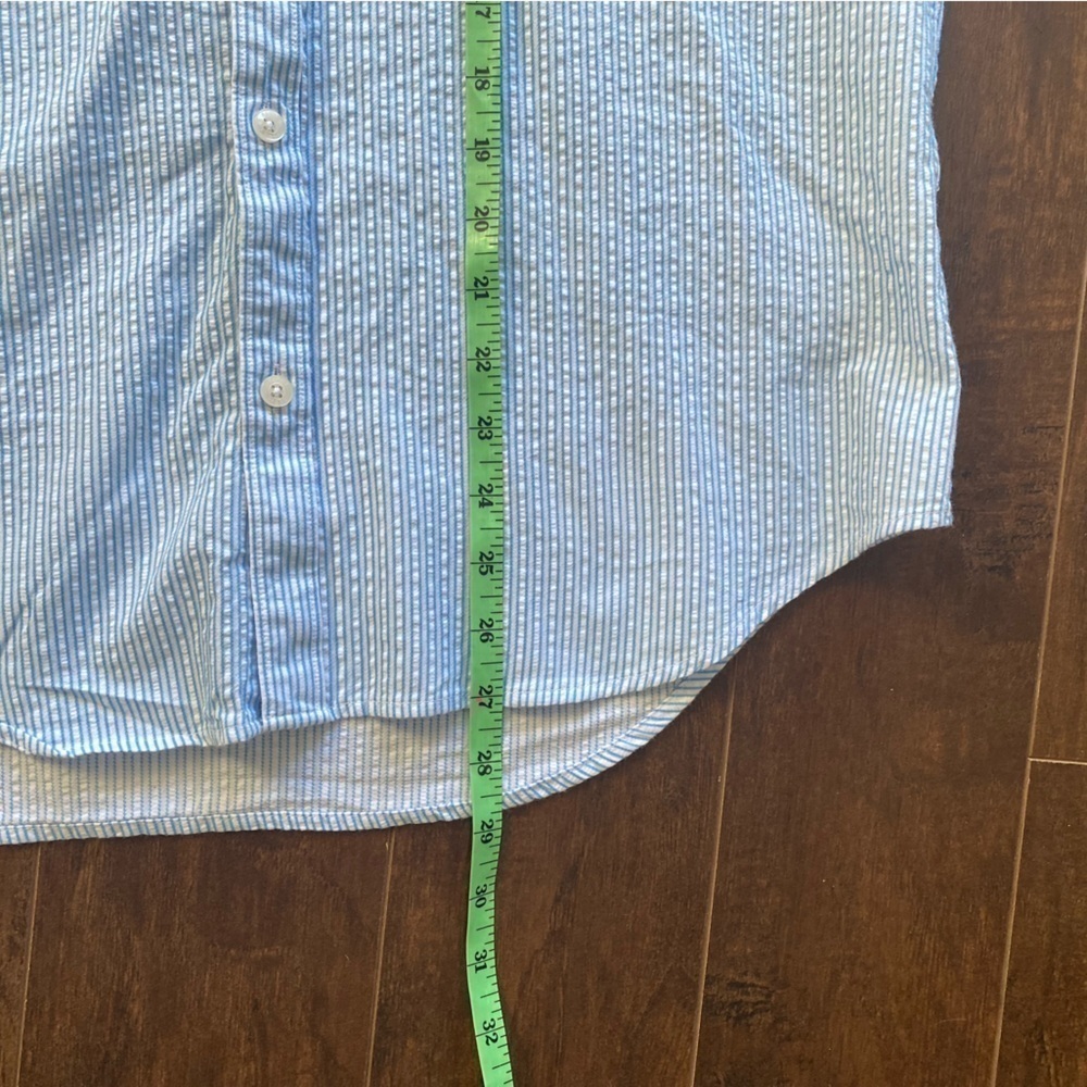 Perry Ellis Light Blue Striped Collared Shirt Medium - Picture 10 of 10